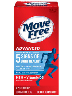 Schiff Move Free Advanced Plus MSM & Vitamin D ฉลากน้ำเงิน 80 เม็ด หมดอายุ 07/2027