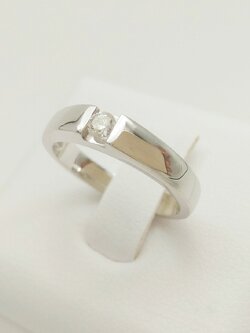 แหวนเพชรเบลเยี่ยมแท้ 0.10 cts ทองคำขาวแท้