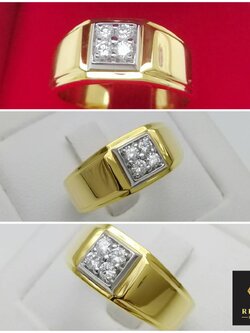 แหวนผู้ชายเพชรแท้ 0.20 cts