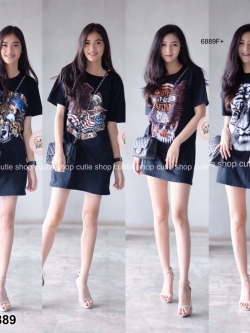 TW6889-มินิเดรส เจาะตาไก่ร้อยเชือก