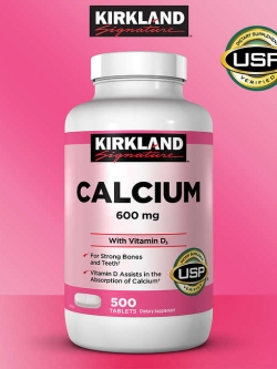 Kirkland Calcium 600mg + D3 ขนาด 500 เม็ด แคลเซียม หมดอายุ 12/2026