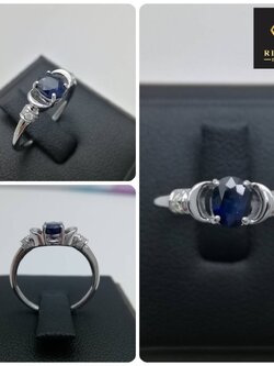 แหวนไพลินประดับเพชรแท้