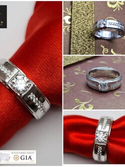 แหวนผู้ชายเพชรแท้ 0.66 cts GIA