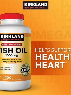 Kirkland Fish Oil Concentrate 1000mg - 400 softgels หมดอายุ 10//2027