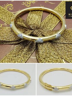 กำไลทองคำประดับเพชรแท้ 0.50 cts