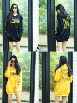 เดรสกันหนาวแขนยาวมีฮู้ด สกีน Vetements สำเนา