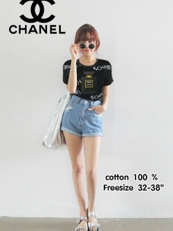 เสื้อยืดงานปัก ติดป้ายเเบร์น