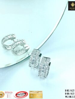 ต่างหูเพชรแท้น้ำหนักเพชรรวม 0.54 cts