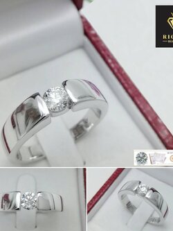 แหวนผู้ชายเพชรแท้ GIA 0.40 cts