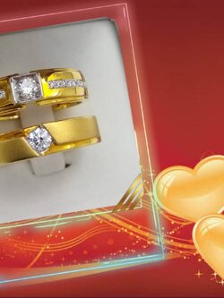 แหวนคู่ประดับเพชรแท้ น้ำหนักรวม 0.43 cts