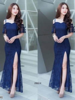 เดรสยาวลายลูกไม้