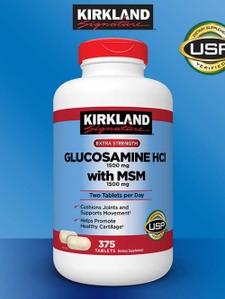 Kirkland Extra Strength Glucosamine with MSM - 375 Tablets หมดอายุ 08/2026