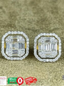 ต่างหูเพชรแท้น้ำหนักเพชรรวม 1.49 cts