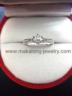 แหวนทองคำขาว18K เพชรเบลเยี่ยมแท้ 0.38 cts