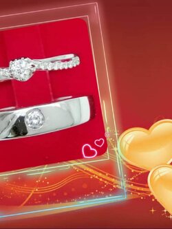 แหวนคู่ประดับเพชรแท้น้ำหนักรวม 0.23 cts