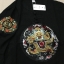 เสื้อจีนชาย ผ้าฝ้าย สีดำลาย วงกลม รหัส E79 สินค้าพร้อมส่ง