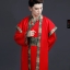 ชุดจีนฮั่น มีเสื้อคลุม สีแดง ขอบทอง รหัส.RB 58 สินค้าพร้อมส่ง