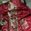 เสื้อจีนผู้ชายสีแดงลายมังกร สีทอง ZH135