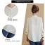 เสื้อแขนสี่ส่วน สีขาวปักแขน. รหัส PP33
