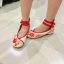 รองเท้าจีน สีขาวลายดอกแดงสินค้าพร้อมส่ง