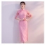 กี่เพ้ายาว ลูกไม้ สีชมพู . รหัส PINK 168 สินค้าพร้อมส่ง
