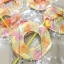 โคมไฟถือ ทรง6เหลี่ยมสีเหลืองลายดอกไม้ #8