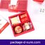 โปรโมชั่น//กล่องเปี๊ยะ 4 ช่อง สีแดง ฝาสวมพลาสติกขุ่น