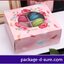 โปรโมชั่น//กล่องมาการอง 6 ชิ้น แยก 2 ชิ้น 12x11x5 สีชมพู ลายดอกกุหลาบ