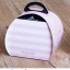 กล่องหูหิ้ว ทรงโดม เปิดบน 2 ด้าน 9x7.5x10 ลายทางขาว ชมพู