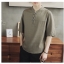 เสื้อผู้ชาย ผ้าลินิน สีน้ำตาลอ่อน รหัส FO 74 สินค้าพร้อมส่ง