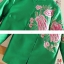 เสื้อผ้าไหมสีเขียว ปักลายดอกโบตั๋น รหัส WTD 180 สินค้าพร้อมส่ง