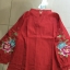 เสื้อผ้าลินิน สีแดง ลายปัก รหัส BR 69 สินค้าพร้อมส่ง