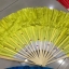 พัดแฟนซี แบบผ้า สีเหลือง พร้อมส่ง