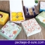 กล่องสี่เหลี่ยมจัตุรัส เปิดบน 13.5x13.5x5 สีเขียวมิ้นต์ ชมพู ลายหมีขาว