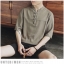 เสื้อผู้ชาย ผ้าลินิน สีน้ำตาลอ่อน รหัส FO 74 สินค้าพร้อมส่ง