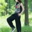 เสื้อแขนสั้นผ้าฝ้ายลายดอก เนื้อดี ใส่สบาย รหัส BD 76 สีดำ