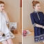 เดรสสั้นสีน้ำเงินผ้าร่ม เนื้อดี ใส่สบาย รหัสOU 98