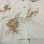 เสื้อจีนชาย ผ้าลินิน ลายปักมังกรสีเบจ I55สินค้าพร้อมส่ง