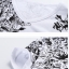 เสื้อผู้ชาย ผ้ายืด คอวี แขนสั้นลายดอกสีขาว รหัส SS 65 สินค้าพร้อมส่ง