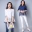 เสื้อจีนหญิงสีขาว ลายปัก รหัส UO 53 สินค้าพร้อมส่ง