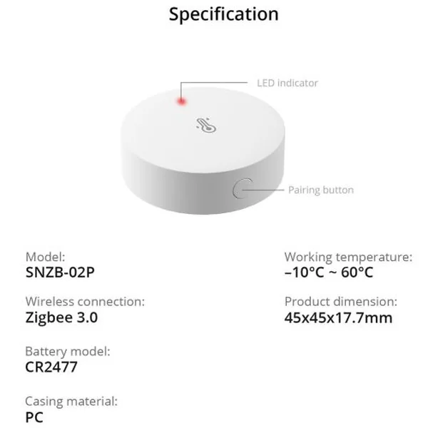 Chatthen Zigbee Temperature Sensor, Humidity Sensor Thermometer